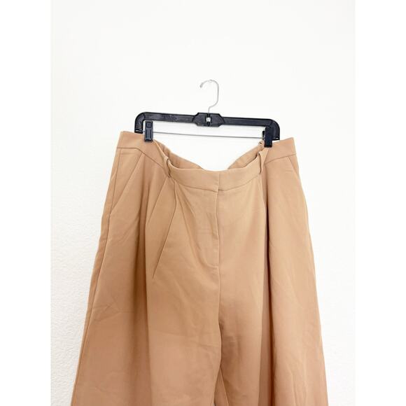 NWT A&F Abercrombie & Fitch Sloane Tailored Wide Leg Pant Size 22S Tan Trouser - Picture 4 of 13